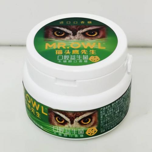猫头鹰先生口腔益生菌木糖醇口香糖（青柠薄...