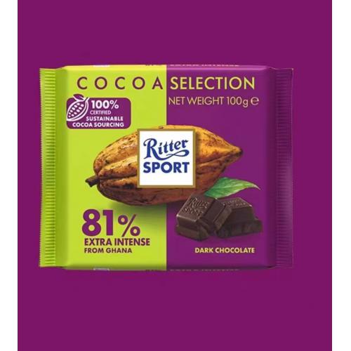 瑞特斯81%黑巧克力制品100g*12片/组