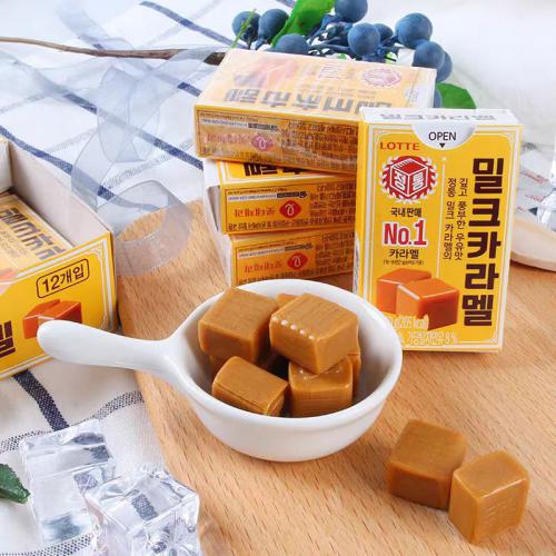 乐天焦糖牛奶味糖50g*12盒/组