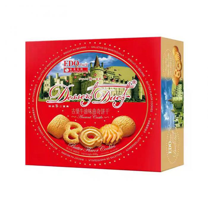 EDO pack古堡牛油味曲奇饼干600g*8盒/件