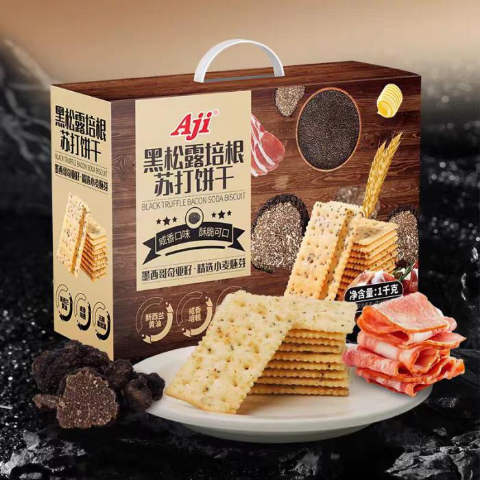 Aji黑松露培根威化苏打饼干礼盒装1kg*1提/件