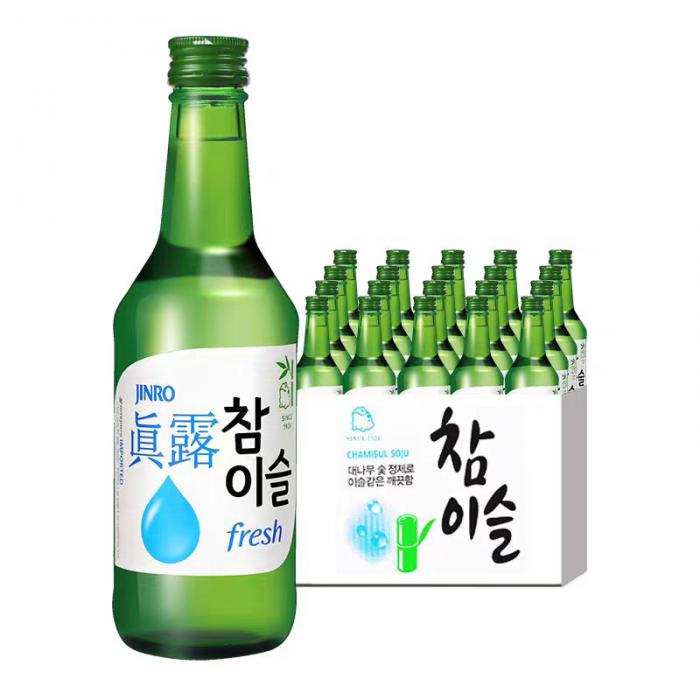 新真露竹炭酒(蒸馏酒,酒精度16.9%VOI)360ml*20瓶/件