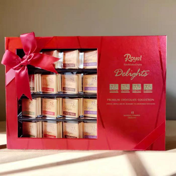 Royal牌精装礼盒73%四味混装巧克力(新款红色)240g*12盒/件