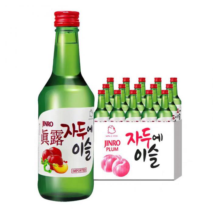 真露李子味利口酒（配制酒,酒精度13%VOI）360ml*20瓶/件