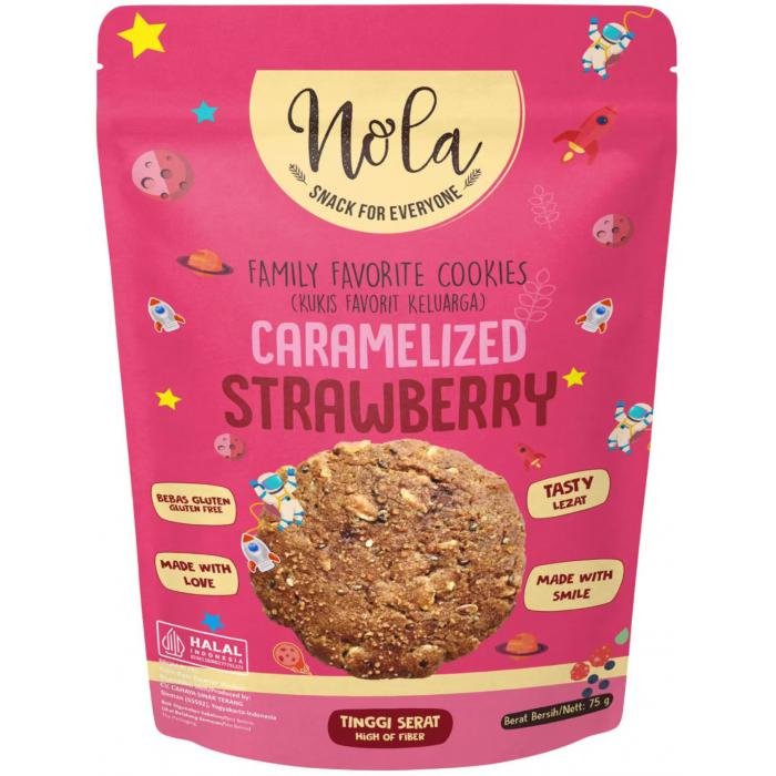 Nola脆能乐焦糖草莓味饼干75g*15包/件