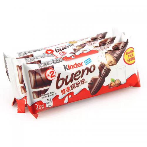 （港版）健达缤纷乐牛奶榛仁巧克力棒3条装129g (43g*3条)*10组/件