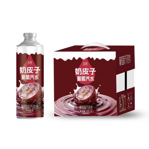 远淘奶皮子乳酸菌葡萄味气泡水1L*6瓶/件