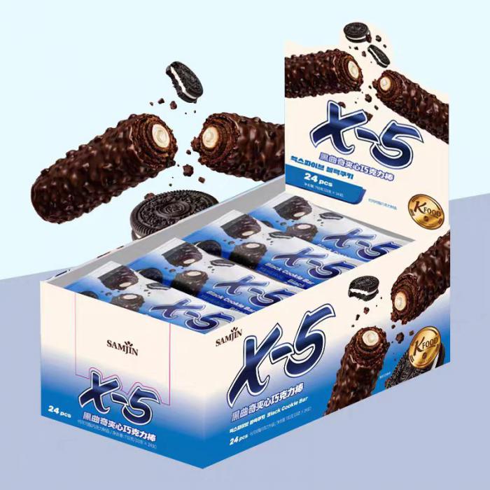 X-5黑曲奇夹心巧克力棒（33g*24条）*3盒/件
