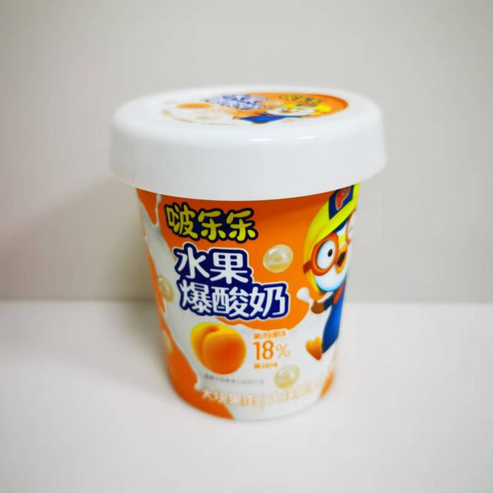 啵乐乐爆酸奶（黄桃味） 260g*18杯/件