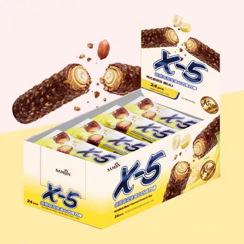 X-5香蕉味花生夹心巧克力棒（36g*24条）*3盒/件