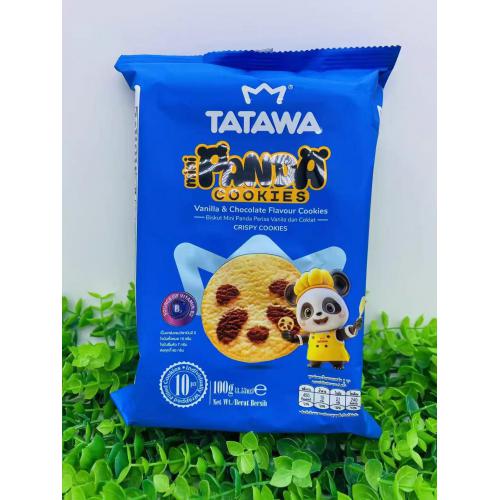 TATAWA迷你熊猫图案香草巧克力味曲奇饼干100g*24包/件