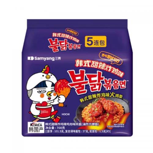 三养韩式甜辣炸鸡味火鸡面五连包700g（...
