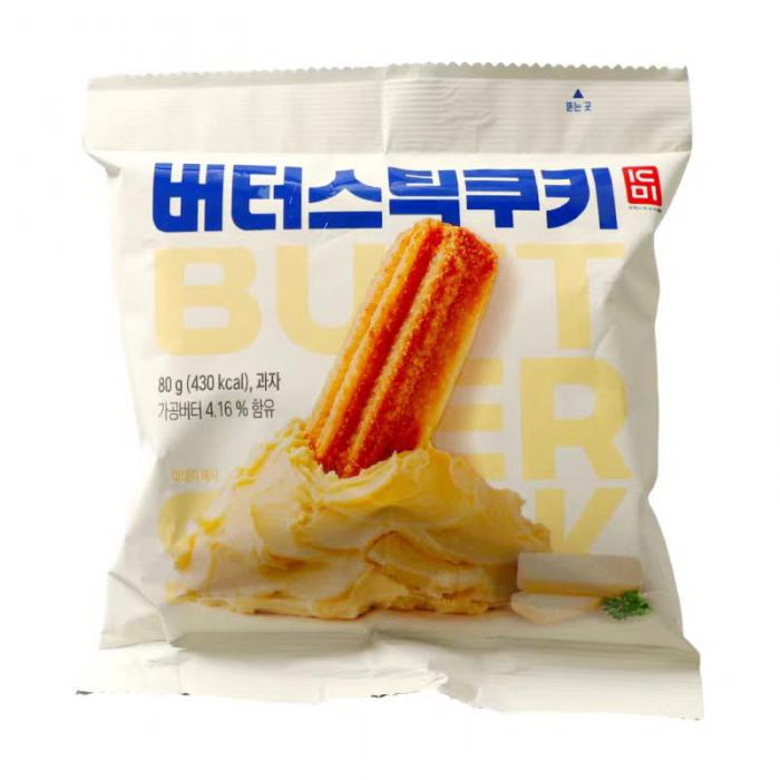 SANJIN三进黄油味长条饼干80g*20包/件