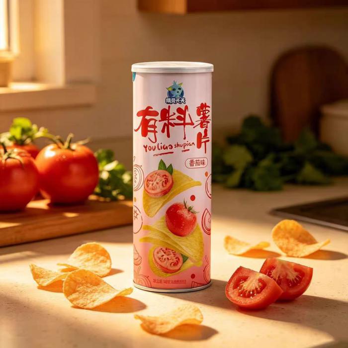 精灵夭夭有料薯片（番茄味）148g*15罐/件